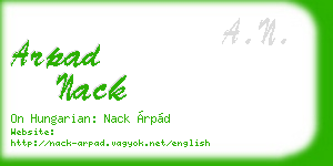 arpad nack business card