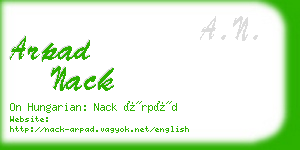 arpad nack business card